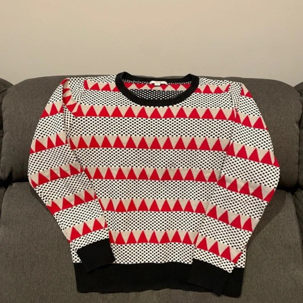 Ing Red and Black Patterned Sweater